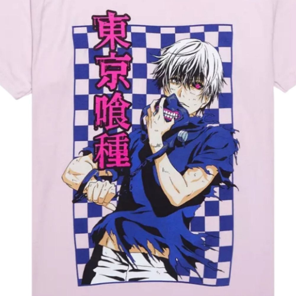 Toyko Ghoul Kaneki Checkered Print T-shirt